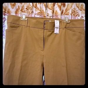 NWT New York and Company Tan Slim Leg Tall Pant 14